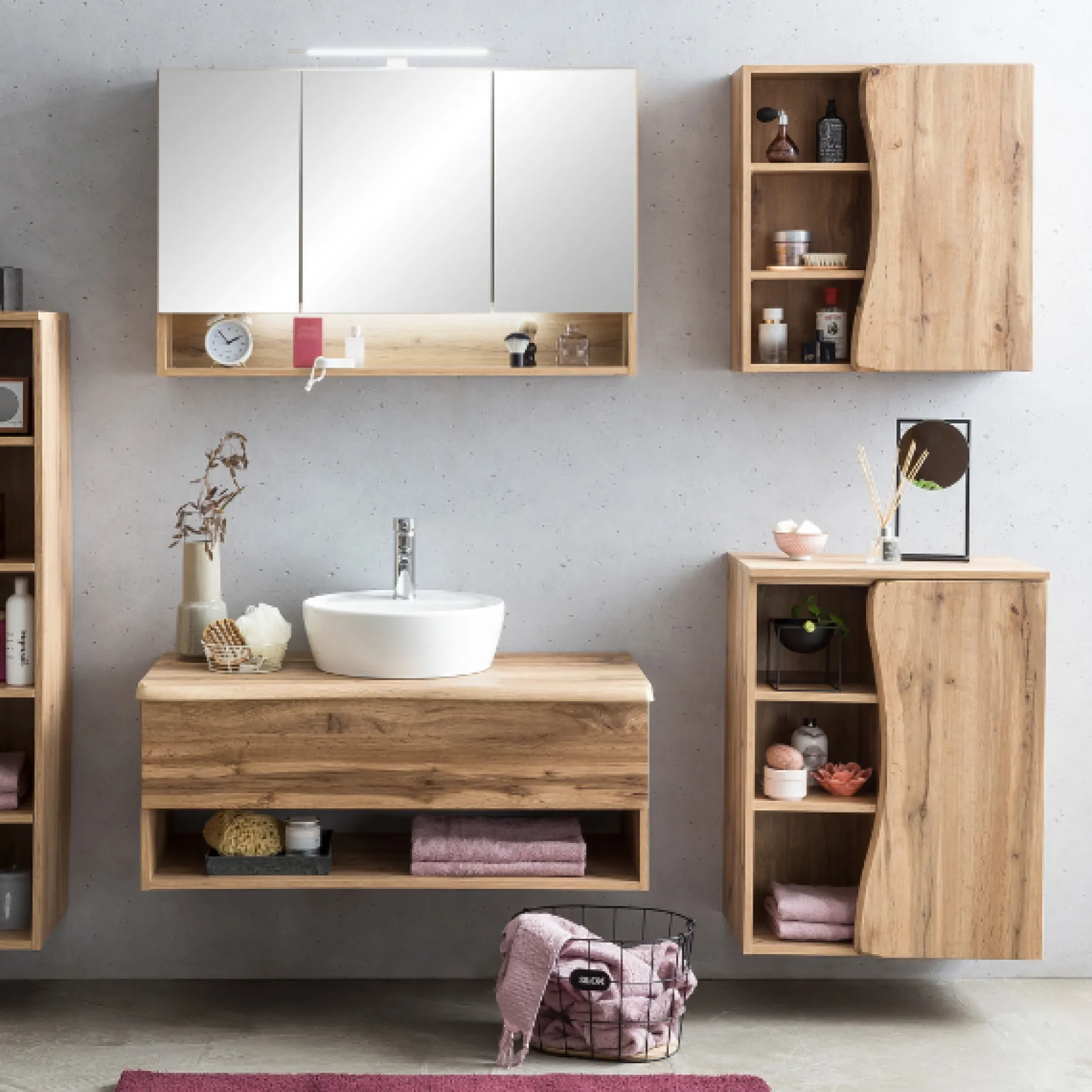 Badezimmerschrank Karan 60cm 1 Tür - Eiche