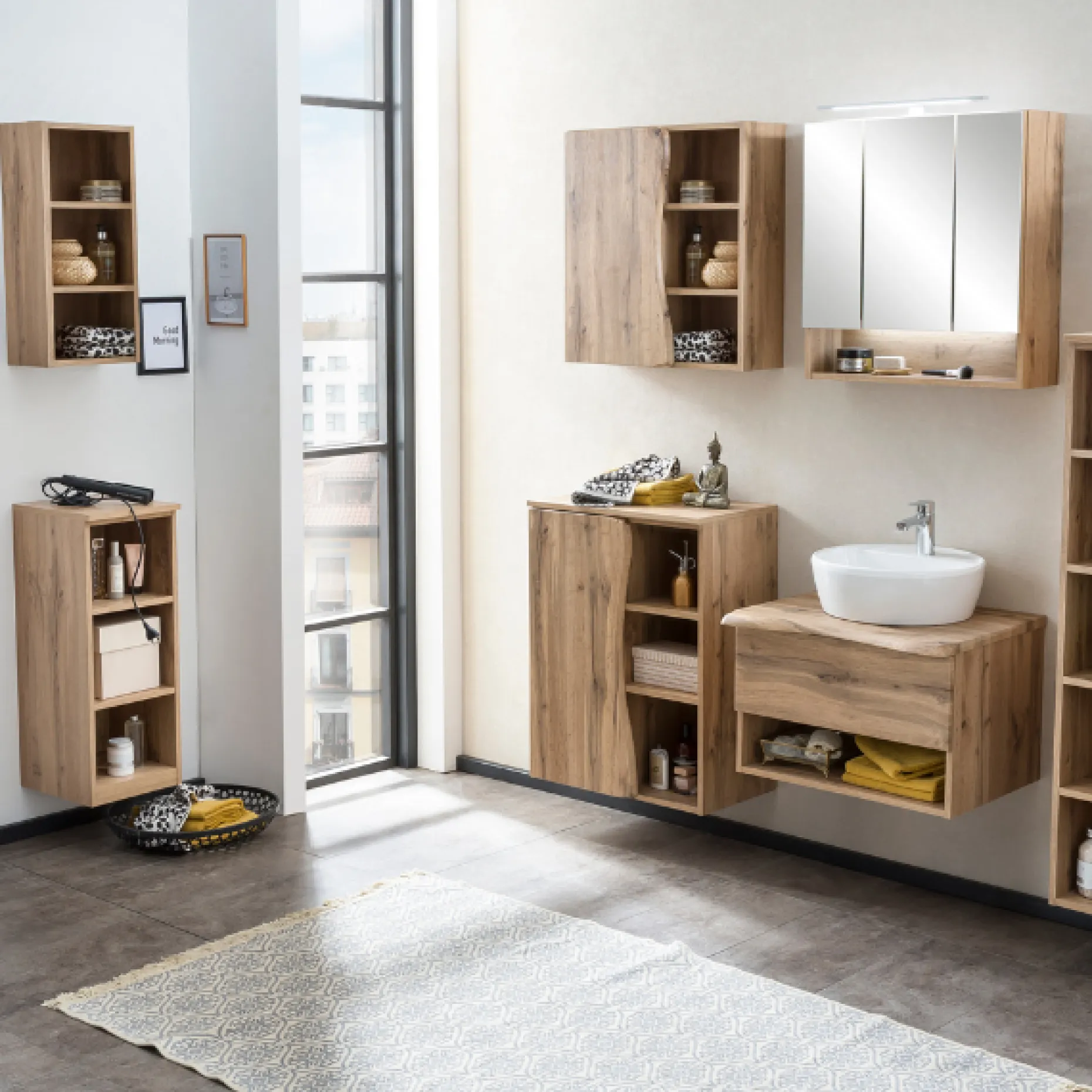 Badezimmerschrank Karan 60cm 1 Tür - Eiche