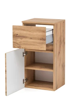Badezimmerschrank Kornel 40cm 1 Tür und 1 Schublade - Eiche