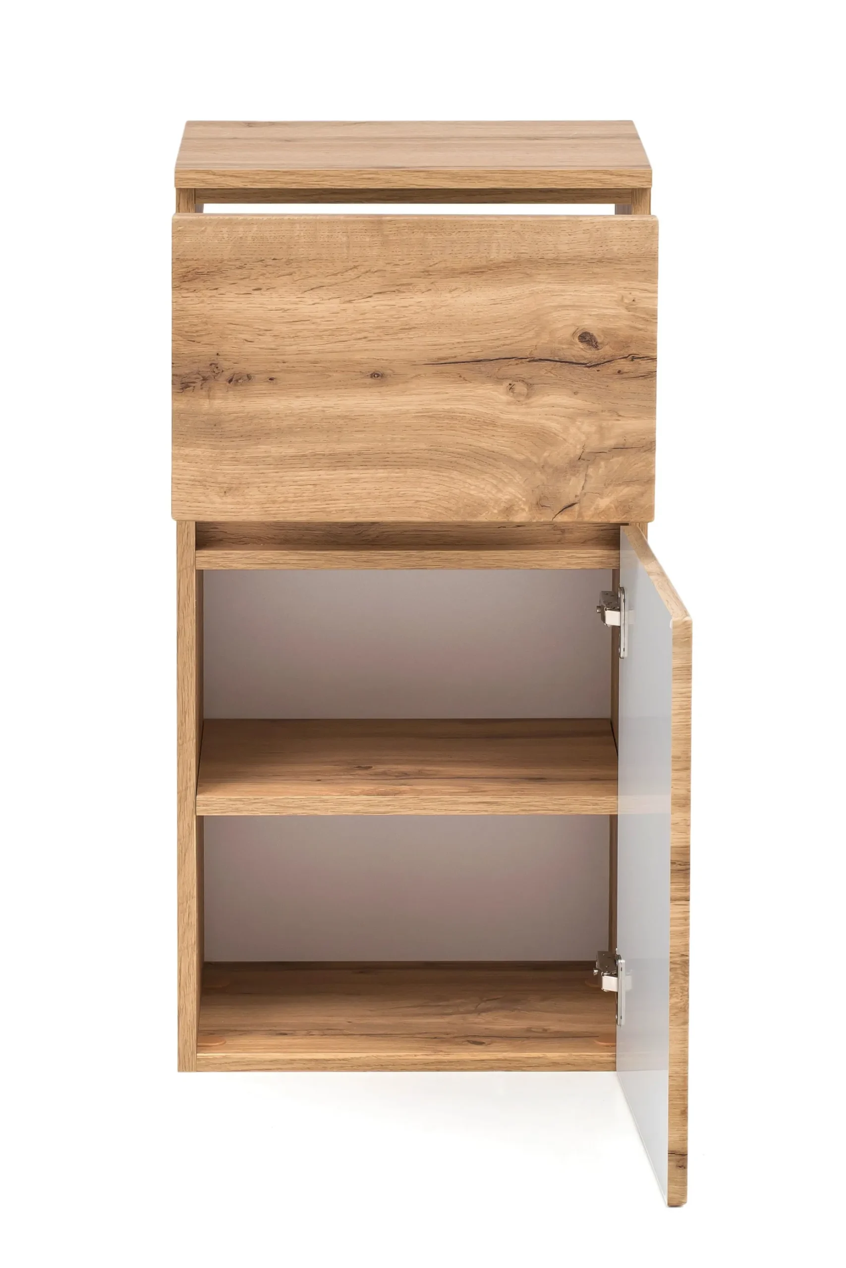 Badezimmerschrank Kornel 40cm 1 Tür und 1 Schublade - Eiche