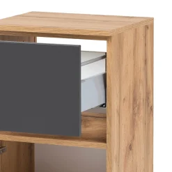Badezimmerschrank Kornel/Luna 40cm 1 Tür und 1 Schublade - Eiche/mattgrau