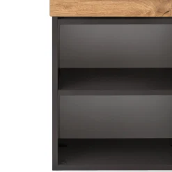 Badezimmerschrank Kornel/Luna 40cm 1 Tür und 1 Schublade - Graphitgrau/Eiche
