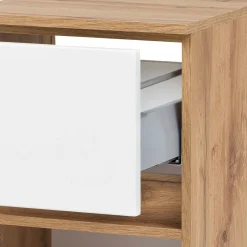 Badezimmerschrank Kornel/Luna 40cm 1 Tür und 1 Schublade - Eiche/mattweiß