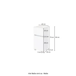 Badezimmerschrank Kornel/Luna 40cm 1 Tür und 1 Schublade - Eiche/mattweiß