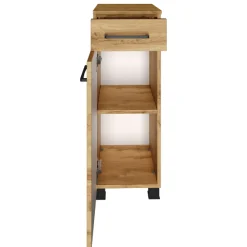 Badezimmerschrank Malvo 30cm 1 Tür und 1 Schublade - Eiche/schwarz