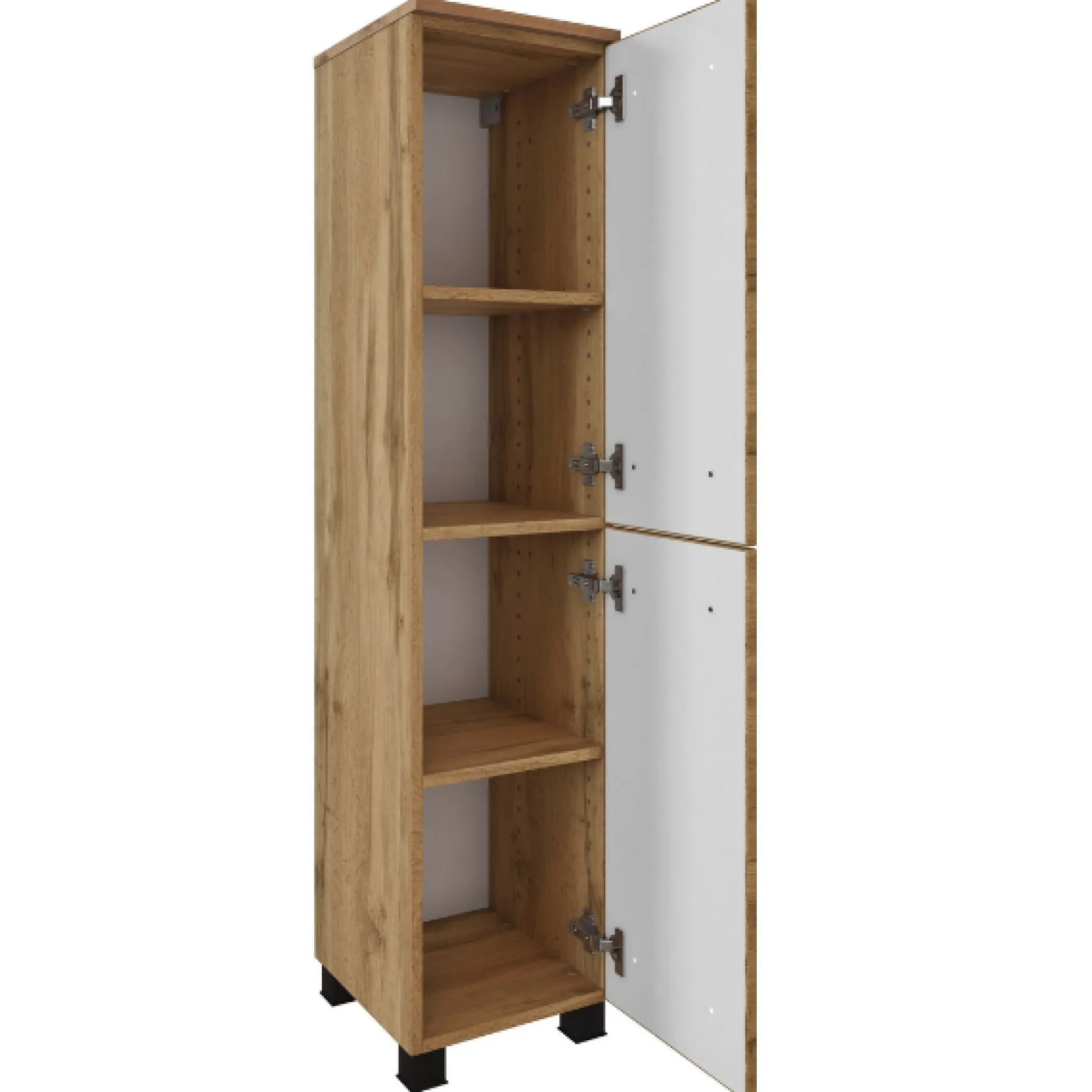 Badezimmerschrank Malvo 30cm 2 Türen - Eiche/schwarz