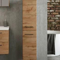 Badezimmerschrank Malvo 30cm 2 Türen - Eiche/schwarz