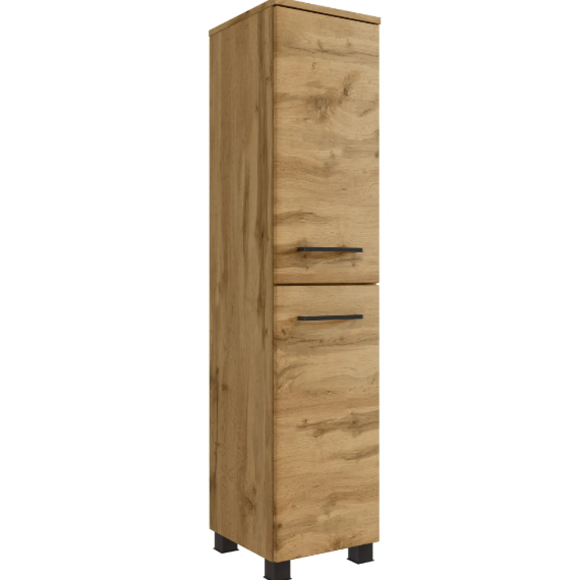Badezimmerschrank Malvo 30cm 2 Türen - Eiche/schwarz