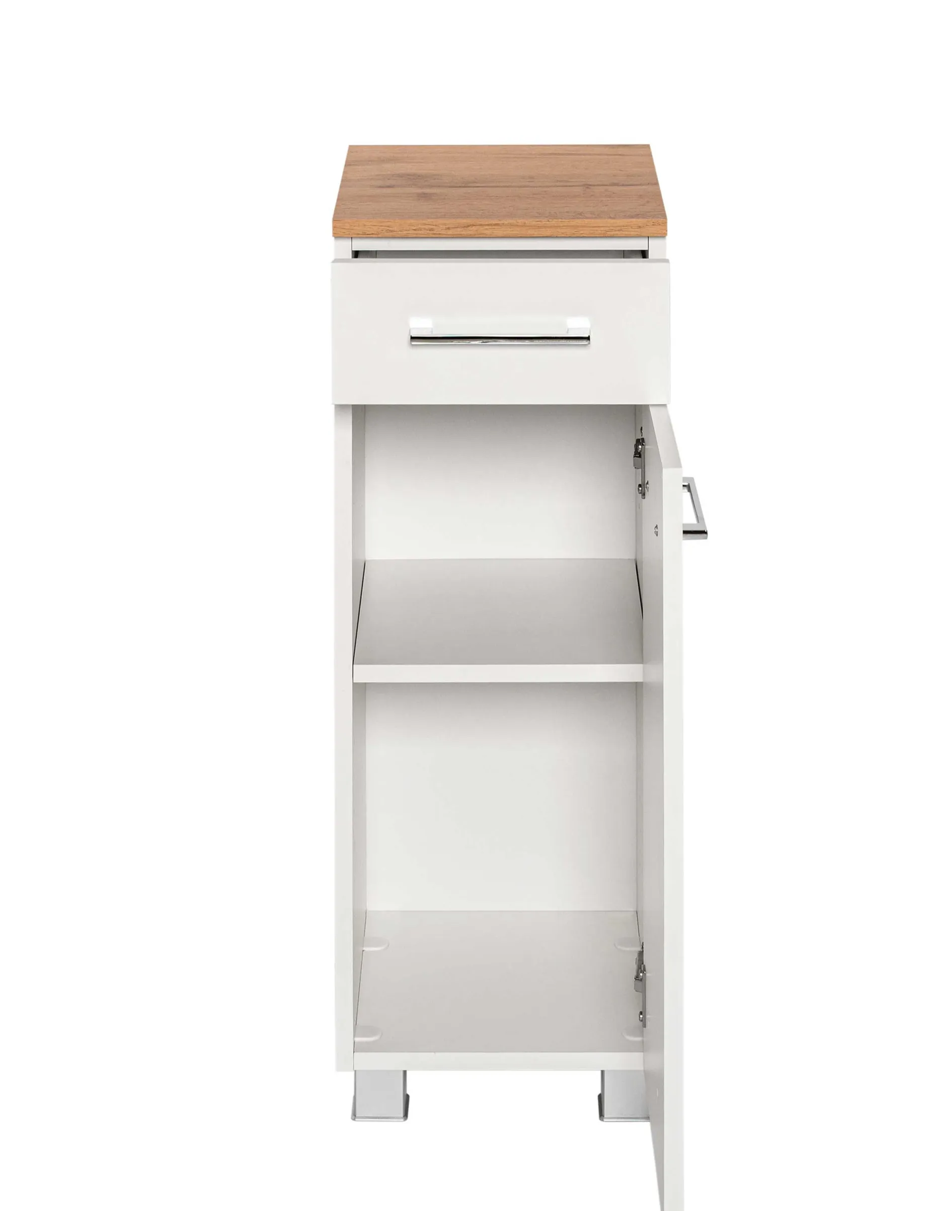 Badezimmerschrank Pares 30cm 1 Tür und 1 Schublade - weiß