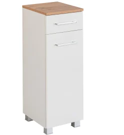 Badezimmerschrank Pares 30cm 1 Tür und 1 Schublade - weiß