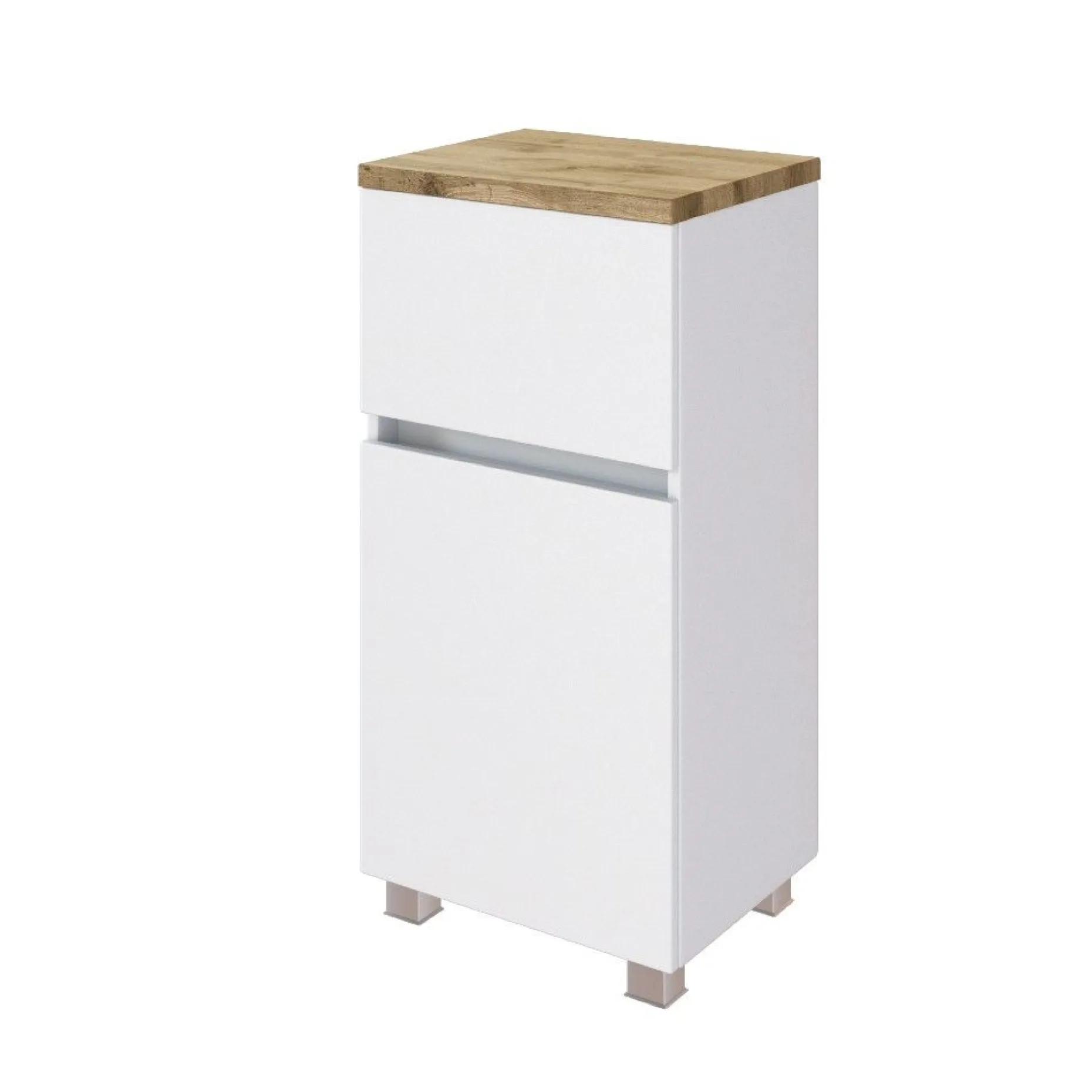 Badezimmerschrank Pisca 40cm 1 Tür und 1 Schublade - weiß