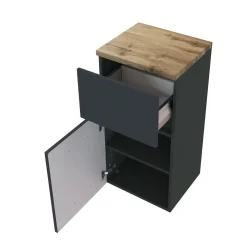Badezimmerschrank Pisca 40cm 1 Tür und 1 Schublade - graphit