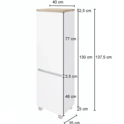 Badezimmerschrank Pisca 2 Türen - Eiche