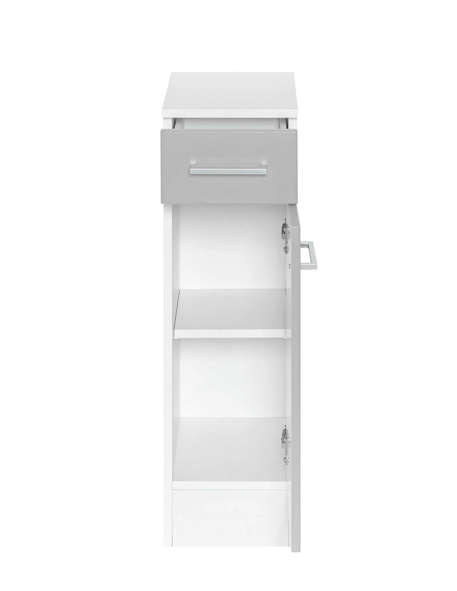 Badezimmerschrank Ricca 25cm 1 Tür und 1 Schublade - weiß/hellgrau