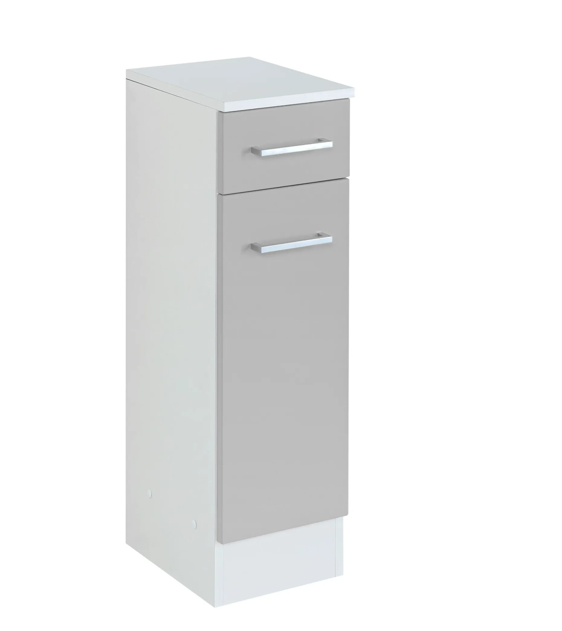 Badezimmerschrank Ricca 25cm 1 Tür und 1 Schublade - weiß/hellgrau