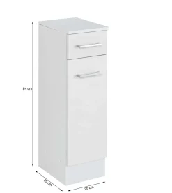 Badezimmerschrank Ricca 25cm 1 Tür und 1 Schublade - weiß