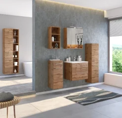 Badezimmerschrank Sefa 30cm 1 Tür und 1 Schublade - wotan Eiche