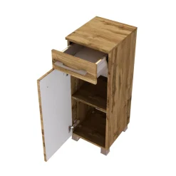 Badezimmerschrank Sefa 30cm 1 Tür und 1 Schublade - wotan Eiche