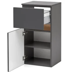 Badezimmerschrank Vikas 1 Tür und 1 Schublade - anthrazit