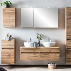 Badezimmerschrank Vikas 1 Tür und 1 Schublade - Eiche