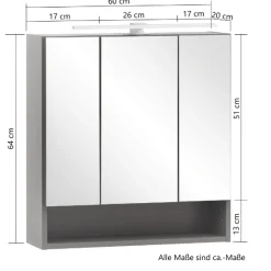 Badezimmerset Kaprun | Waschtisch und Spiegelschrank | Graphitgrau