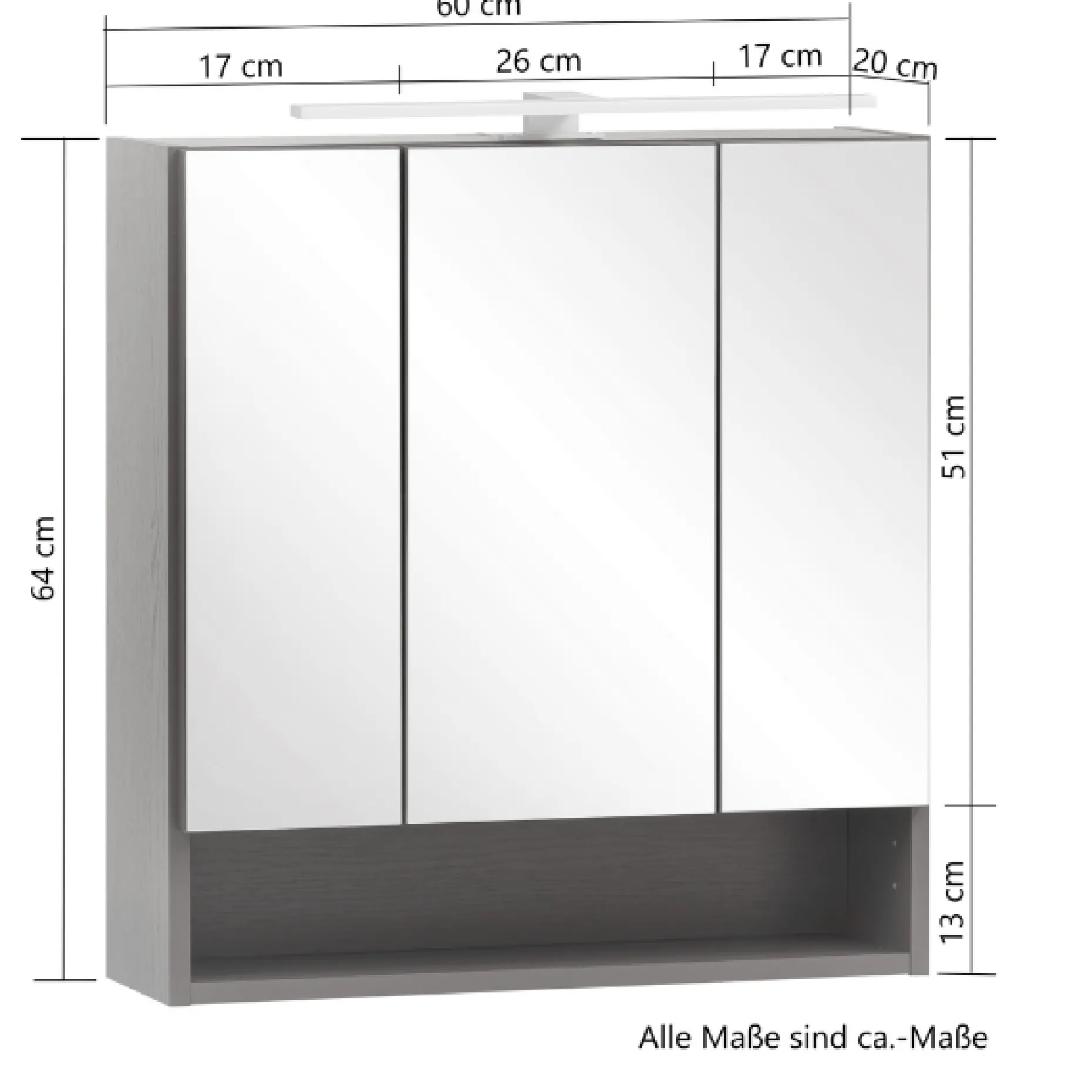 Badezimmerset Kaprun | Waschtisch und Spiegelschrank | Graphitgrau