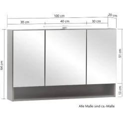 Badezimmerset Kaprun | Waschtischschrank, Spiegelschrank | Graphitgrau