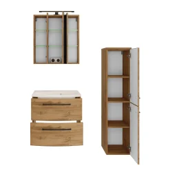 Held Badezimmerset Manchester | Waschtischschrank, Spiegelschrank, Säulenschrank | Wotan Eiche Design