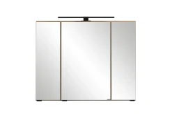 Held Badezimmerset Meran | Waschbeckenschrank, Spiegelschrank mit Beleuchtung | Farbe Cashmere