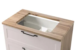 Held Badezimmerset Meran | Waschbeckenschrank, Spiegelschrank mit Beleuchtung | Farbe Cashmere