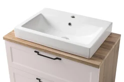 Held Badezimmerset Meran | Waschbeckenschrank, Spiegelschrank mit Beleuchtung | Farbe Cashmere