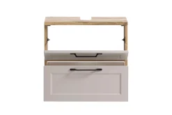 Held Badezimmerset Meran | Waschtischschrank, Spiegelschrank mit Beleuchtung | Farbe Kaschmir