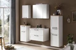 Held Badezimmerset Meran | Waschtischschrank, Spiegelschrank mit Beleuchtung |