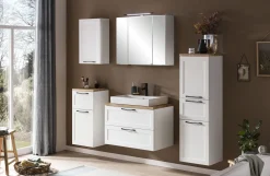 Held Badezimmerset Meran | Waschtischschrank, Spiegelschrank mit Beleuchtung |
