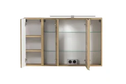 Held Badezimmerset Varese | Waschbecken- und Spiegelschrank | Design Wotan Oak / Grey