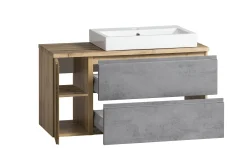 Held Badezimmerset Varese | Waschbecken- und Spiegelschrank | Wotan Eiche / Betondesign
