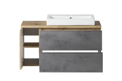 Held Badezimmerset Varese | Waschbecken- und Spiegelschrank | Wotan Eiche / Betondesign