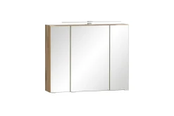 Held Badezimmerset Varese | Waschtisch und Spiegelschrank mit Beleuchtung | Wotan Eiche Beton Design