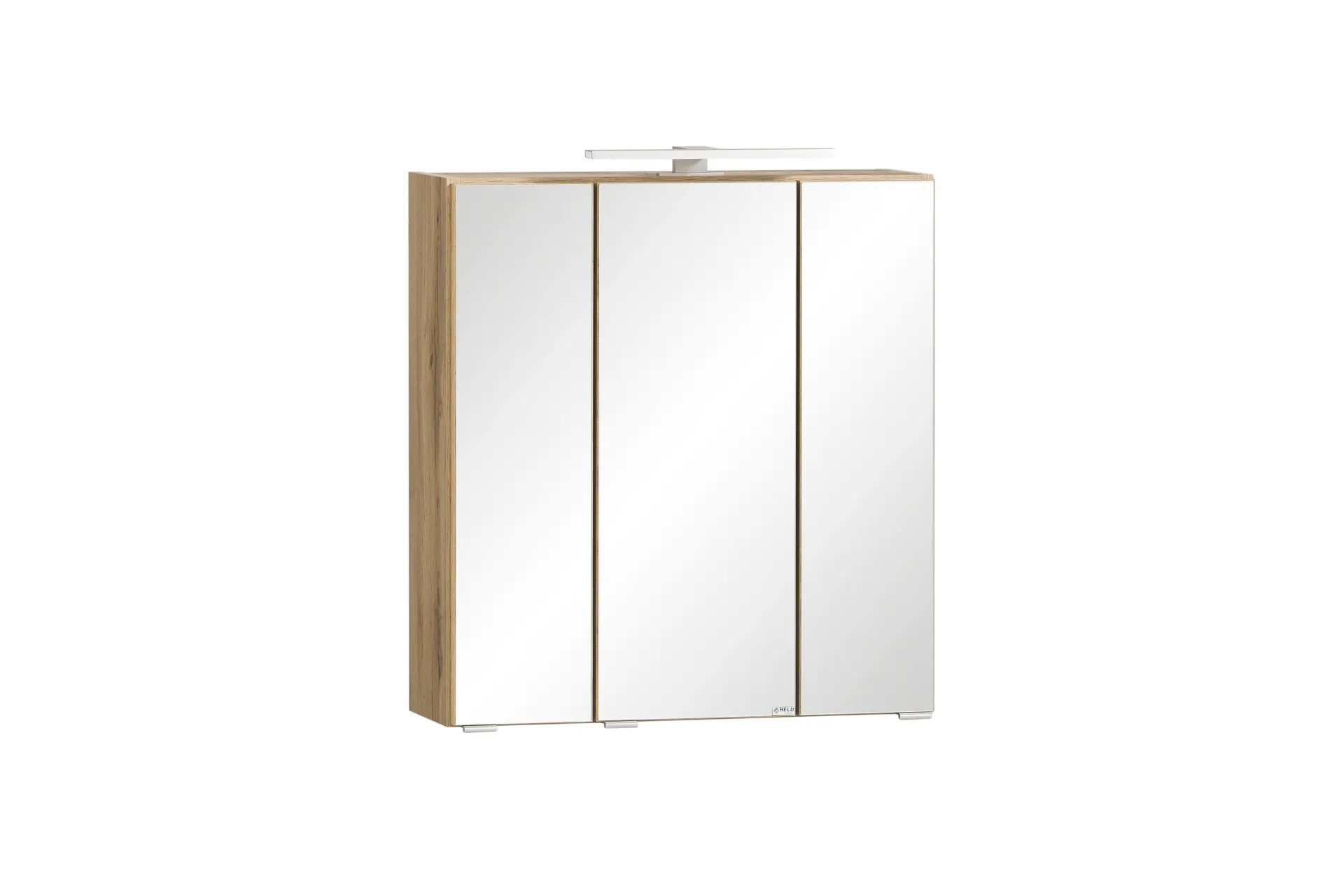Held Badezimmerset Varese | Waschtisch und Spiegelschrank mit Beleuchtung | Wotan Eiche es Design