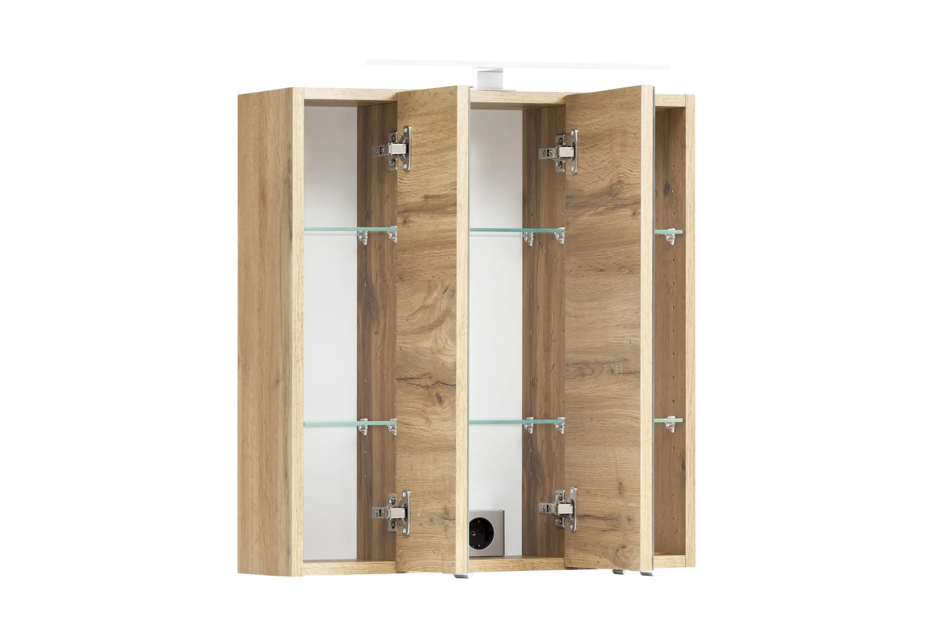 Held Badezimmerset Varese | Waschtisch und Spiegelschrank mit Beleuchtung | Wotan Eiche es Design