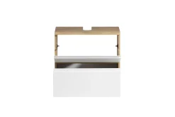 Held Badezimmerset Varese | Waschtisch und Spiegelschrank mit Beleuchtung | Wotan Eiche es Design