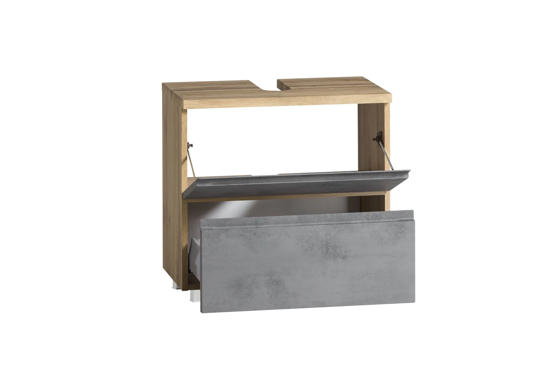 Held Badezimmerset Varese | Waschtisch und Spiegelschrank mit Beleuchtung | Wotan Eiche Beton-Design