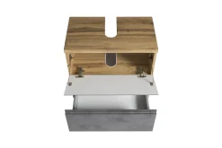 Held Badezimmerset Varese | Waschtisch und Spiegelschrank mit Beleuchtung | Wotan Eiche Beton-Design