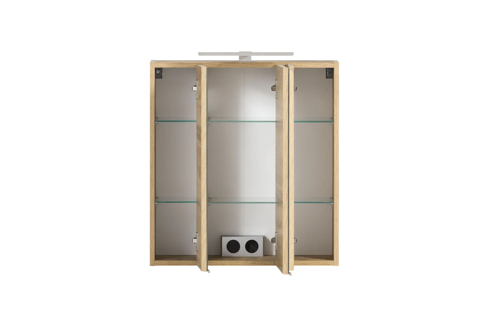 Held Badezimmerset Varese | Waschtisch und Spiegelschrank mit Beleuchtung | Wotan Eiche Beton-Design