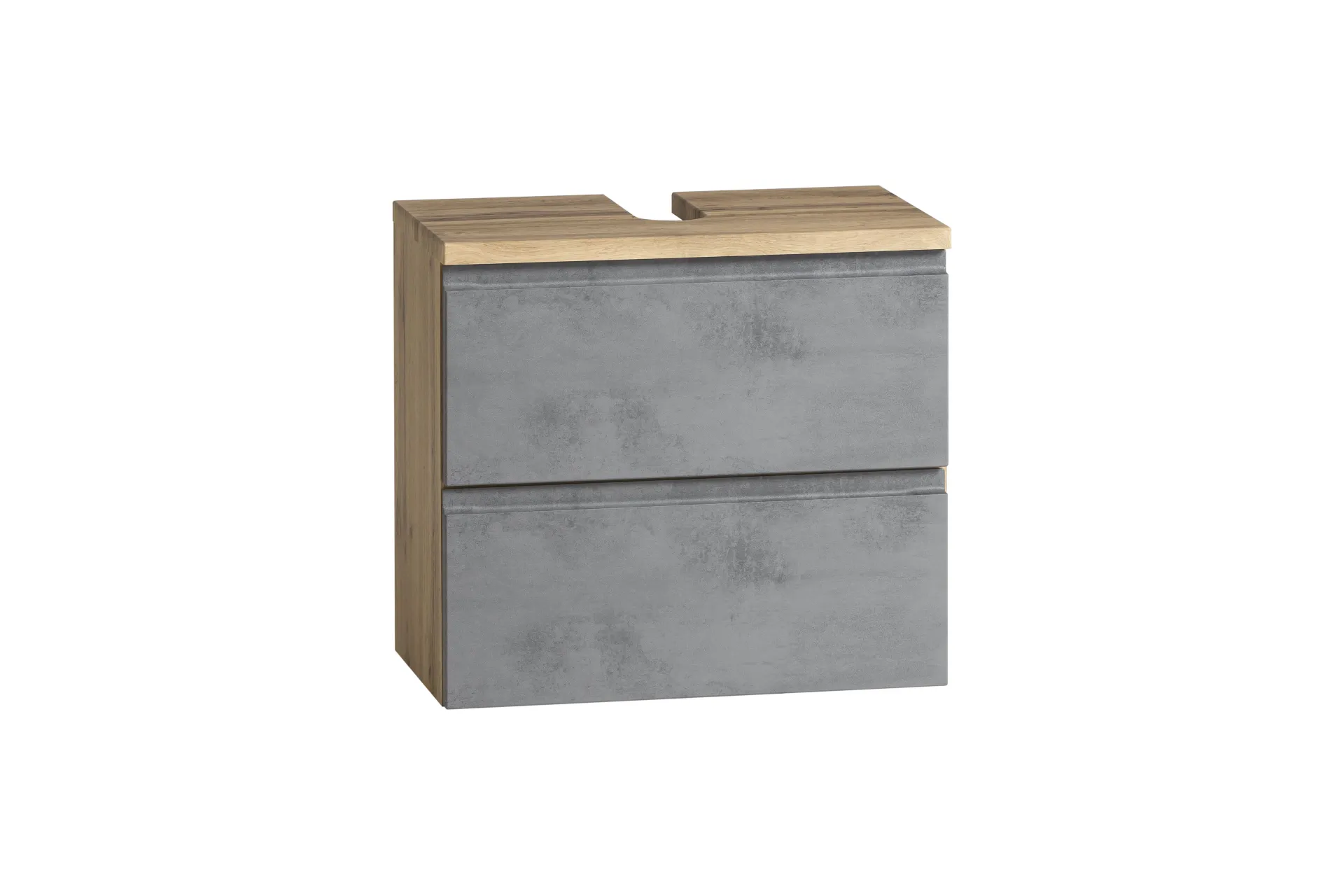 Held Badezimmerset Varese | Waschtisch und Spiegelschrank mit Beleuchtung | Wotan Eiche Beton-Design