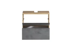Held Badezimmerset Varese | Waschtisch und Spiegelschrank mit Beleuchtung | Wotan Eiche Beton-Design