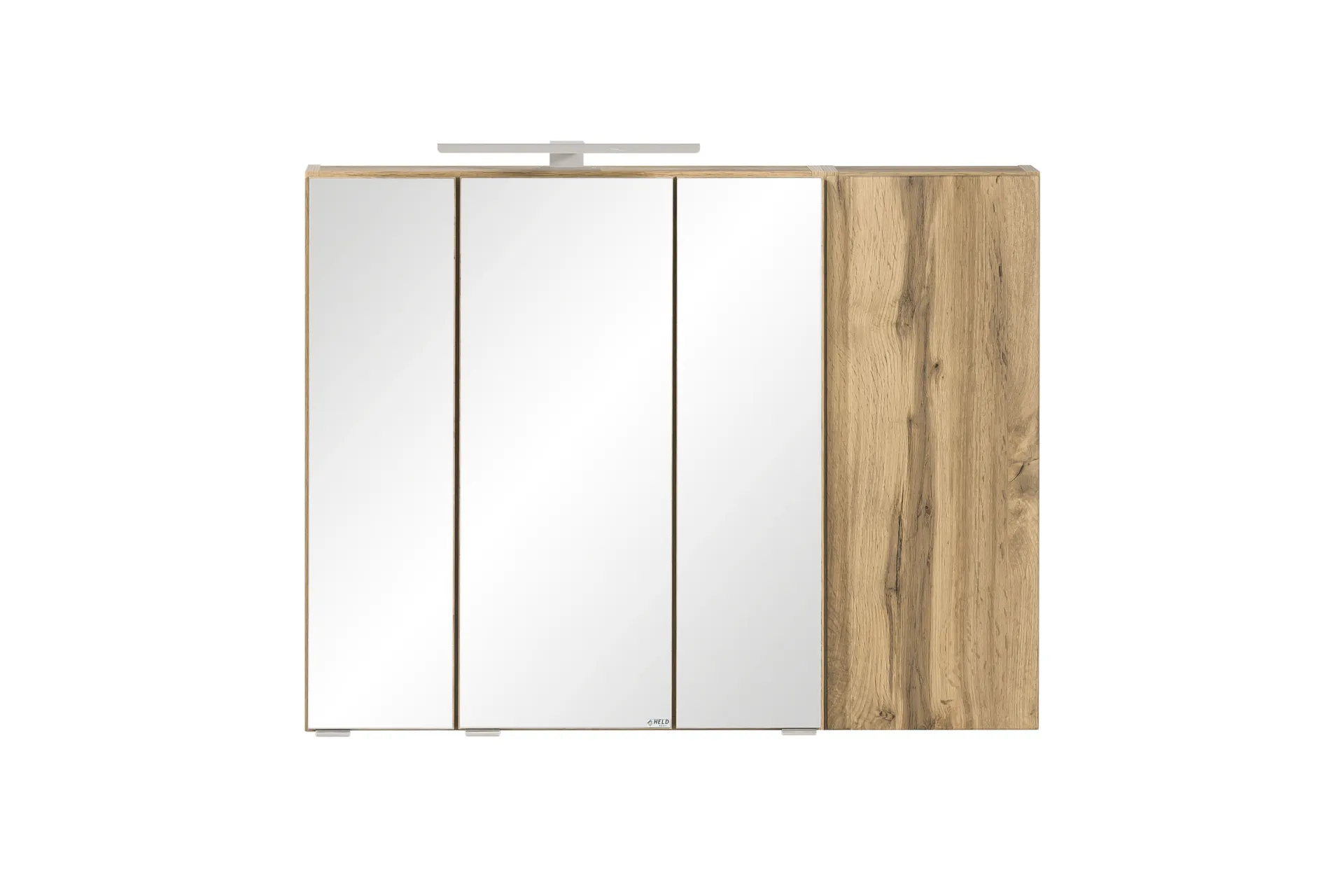 Held Badezimmerset Varese | Waschtisch und Spiegelschrank mit Beleuchtung | Wotan Eiche es Design