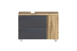 Held Badezimmerset Varese | Waschtisch und Spiegelschrank mit Beleuchtung | Wotan Eiche es Design