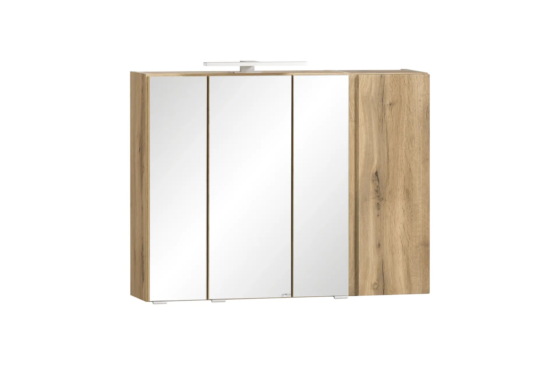 Held Badezimmerset Varese | Waschtisch und Spiegelschrank mit Beleuchtung | Wotan Eiche es Design