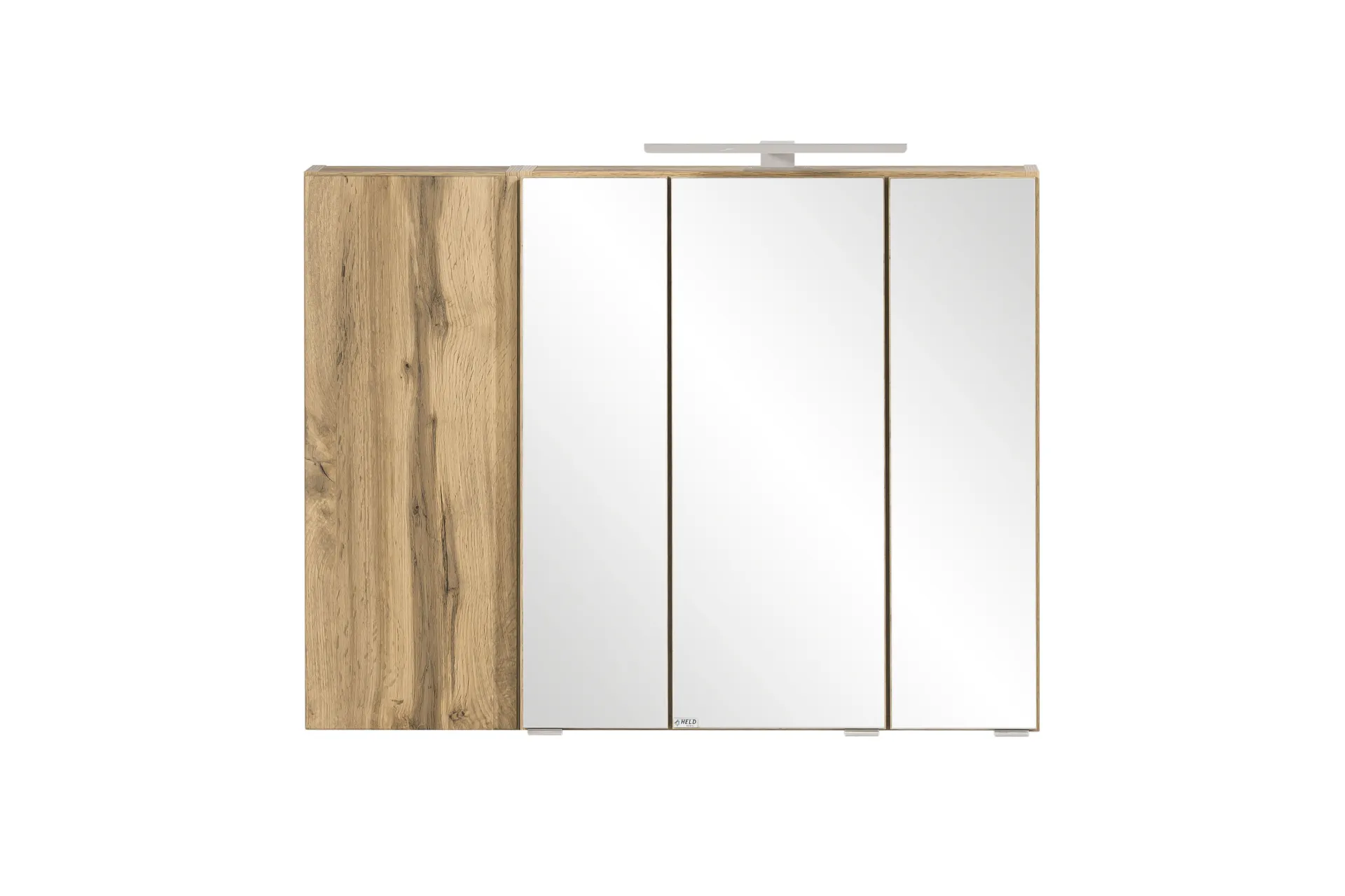 Held Badezimmerset Varese | Waschtisch und Spiegelschrank mit Beleuchtung | Wotan Eiche es Design